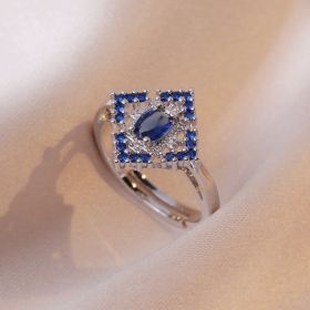 Sapphire Zircon Flower Special Interest Light Luxury Design Pendant Elegant Outfit (Option: J0194 Blue Zircon)