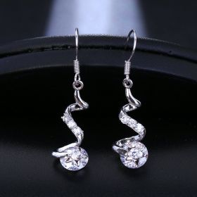 Purple Zircon Spiral Ear Hook Earrings (Option: White)