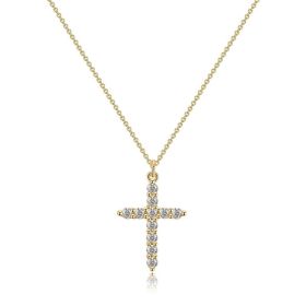 Fashion Jewelry Cross Full Diamond Crown Rotatable Necklace (Option: Golden Cross-1PC)