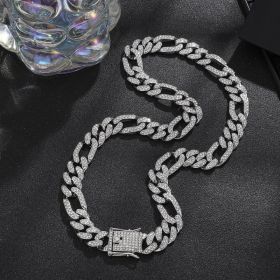 Diamond Men's Hip Hop Style Chunky Necklace (Option: Irregular Silver 20inch)