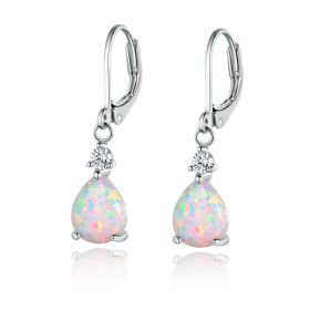 Simple Gold Plated Drop Shaped Earrings (Option: White)