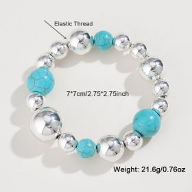 Elegant Turquoise Beaded Necklace For Women Europe And America Cross Border Fashion Beaded (Option: DNXB042001color)