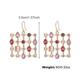 Fashion Colorful Rhinestone Special-shaped Earrings (Option: NCE05365color)