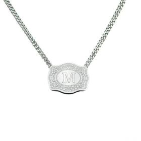 26 English Letter Belt Buckle Necklace Embossed Copper Necklace (Option: White K Curb Necklace-I)
